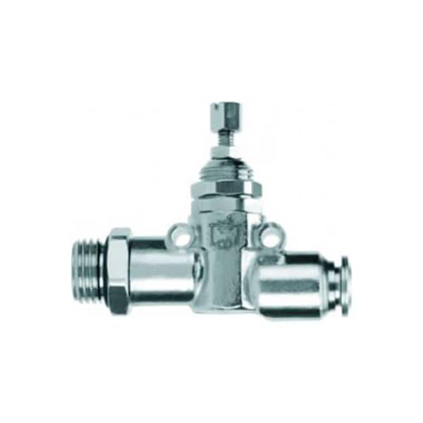 Alpha Technologies Aignep USA Needle Valve 10mm Tube x 3/8" Metal Release Collet Flow In Screw Adjustment 57920-10-3/8 - main